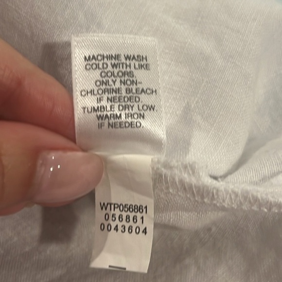 J.Jill love linen short sleeve white with blue block top size Medium - Picture 8 of 8